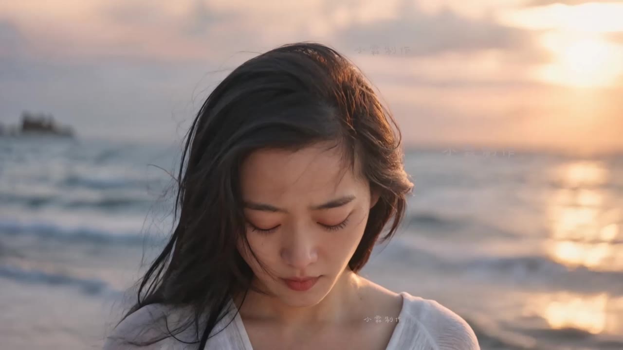 海边人物 AI 影像作品